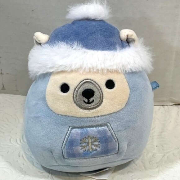 Original Squishmallows Brooke The Polar Bear Winter Mini Plush Toy Blue 5" - Picture 1 of 6